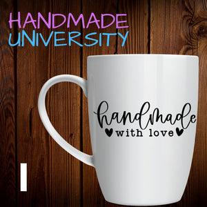 Handmade with Love Mugs for Crafters | Crafty Gifts  | Birthday Gift for Crafter | Crafty Pun Mugs