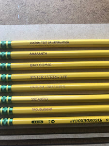 Custom Affirmation or Name Pencils | Back To School Supplies | Appreciation | Ticonderoga Pencils | laser etched | engraved