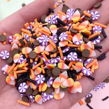 Load image into Gallery viewer, Candy Corn and Sprinkles Polymer Clay Confetti Mix | Fake Sprinkles - 15 grams
