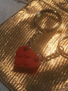 LEGO Heart Keyring - Set of 2 | Customize colors | Gift for friend, couple, wedding, BFF