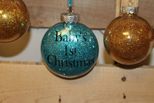 Load image into Gallery viewer, Personalized Custom Glitter Ornaments with sentiment (up to three words)
