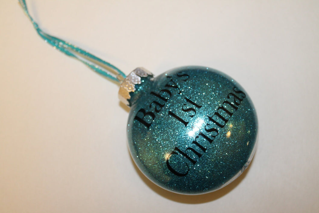 Personalized Custom Glitter Ornaments with sentiment (up to three words)